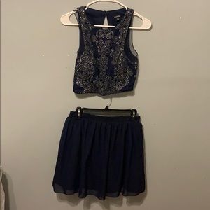 Navy Blue Speechless Two Piece Dress